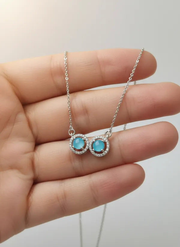 Double_Turquoise_Pendant_Necklace_With_Crystal_Halo_925_Sterling_Silver